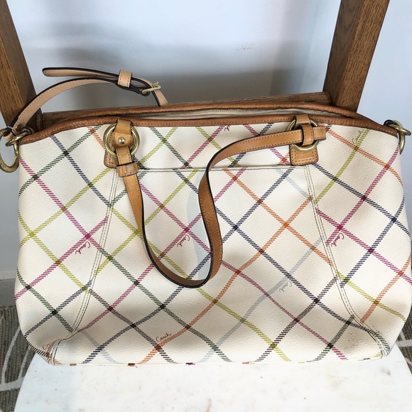 Coach Tatersall cream plaid handbag crossbody bag - Picture 10 of 12